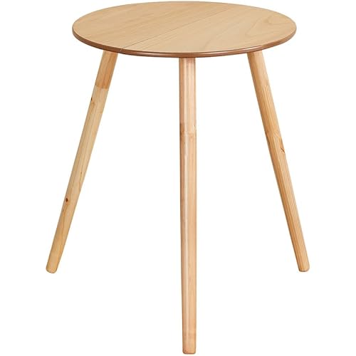 Collections Etc Wooden Round Side Accent Table, 20 Diameter