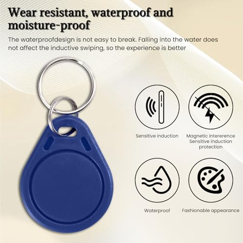 Image of 50pcs T5577 RFID Keyfobs 125kHz Writable T5577 Key Tags Proximity ID Card Token Tag Rewritable T5577 Universal for Keyless Entry Access Control Systems & Security Lock- Blue