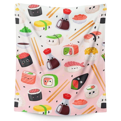 Lisalen Kids Blanket Gifts - 50 X 40 Inches Cute Sushi Throw Blanket For Girls cover