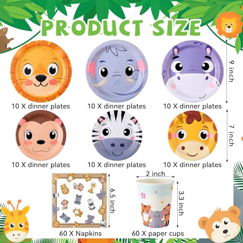 Weekgrat YOA-WEEKGRAT-170 180 Pcs Animal Plates And Napkins Party Supplies Tableware Set thumb #1