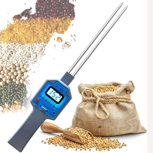 LHQYA Digital Flour Moisture Meter, Grain Moisture Meter Humidity Tester, 5~25% Measuring Range& LCD Backlit Display, for Rapeseed Sorghum