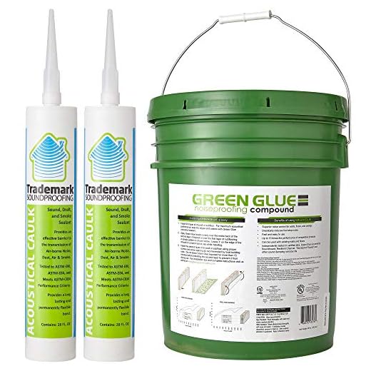 5 Gallon Tub of Green Glue Noiseproofing Compound and 2 Tubes Adhesive Sealant - Sound Proofing Acoustical Sealant and Acoustical Caulk Set for Noise Dampening and Sound Insulation