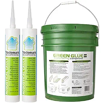 Green Glue Soundproofing Compound Bundle - 5-Gallon Bucket with Two 29 oz Acoustic Caulk Tubes
