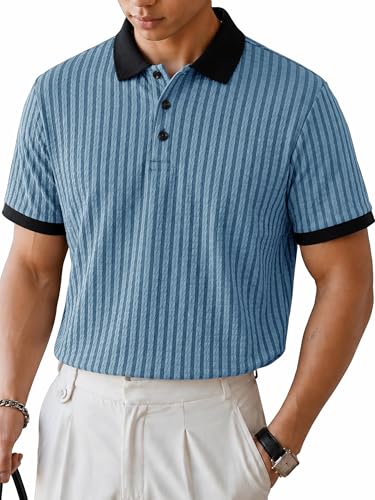 Image of Noble Monk Men's Regular Fit Polo Neck T-Shirt | Half Sleeve