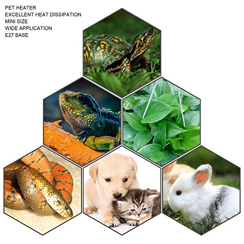 Andoer 110 V 100 W Mini lâmpada de aquecimento para animais de estimação E27 Emissor de cerâmica inf