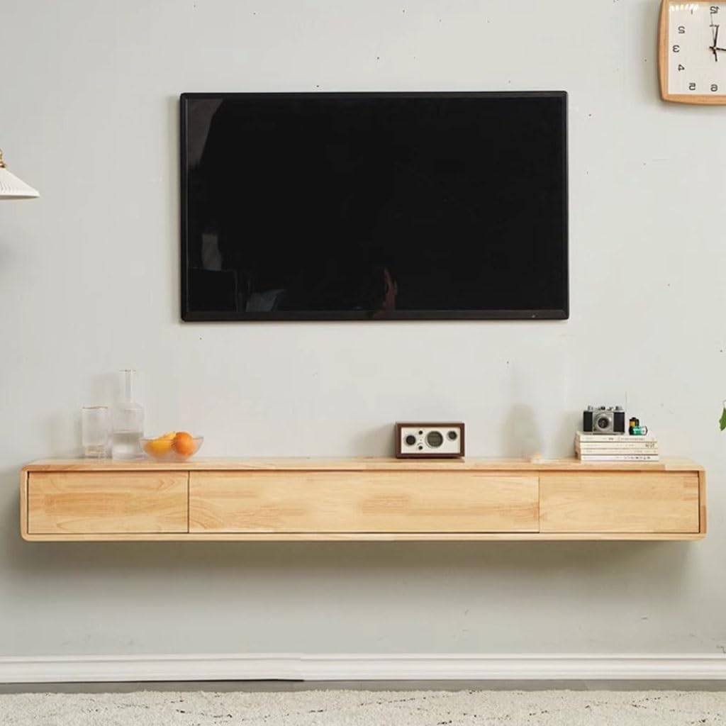 Nowoczesna pływająca szafka pod telewizor 120–240 cm – naścienna jednostka rozrywkowa do salonu i biura elegancka drewniana konstrukcja oszczędzająca miejsce konsola stylowa podstawka pod telewizor