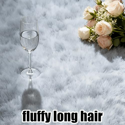 Tapis de salon lavable et antidérapant grand format à poils longs - 4