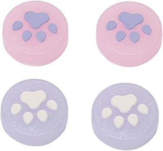 Thumb Grip Joystick Caps for Switch OLED Lite Console, Cute Cat Paw Shape Kawaii Silicone Joystick Cover, Replacement Thumb Grip Covers for Joycon Switch Controller, 4PCS