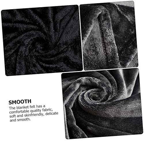 Couverture moelleuse et peau agréable plaid noir uni en polyester