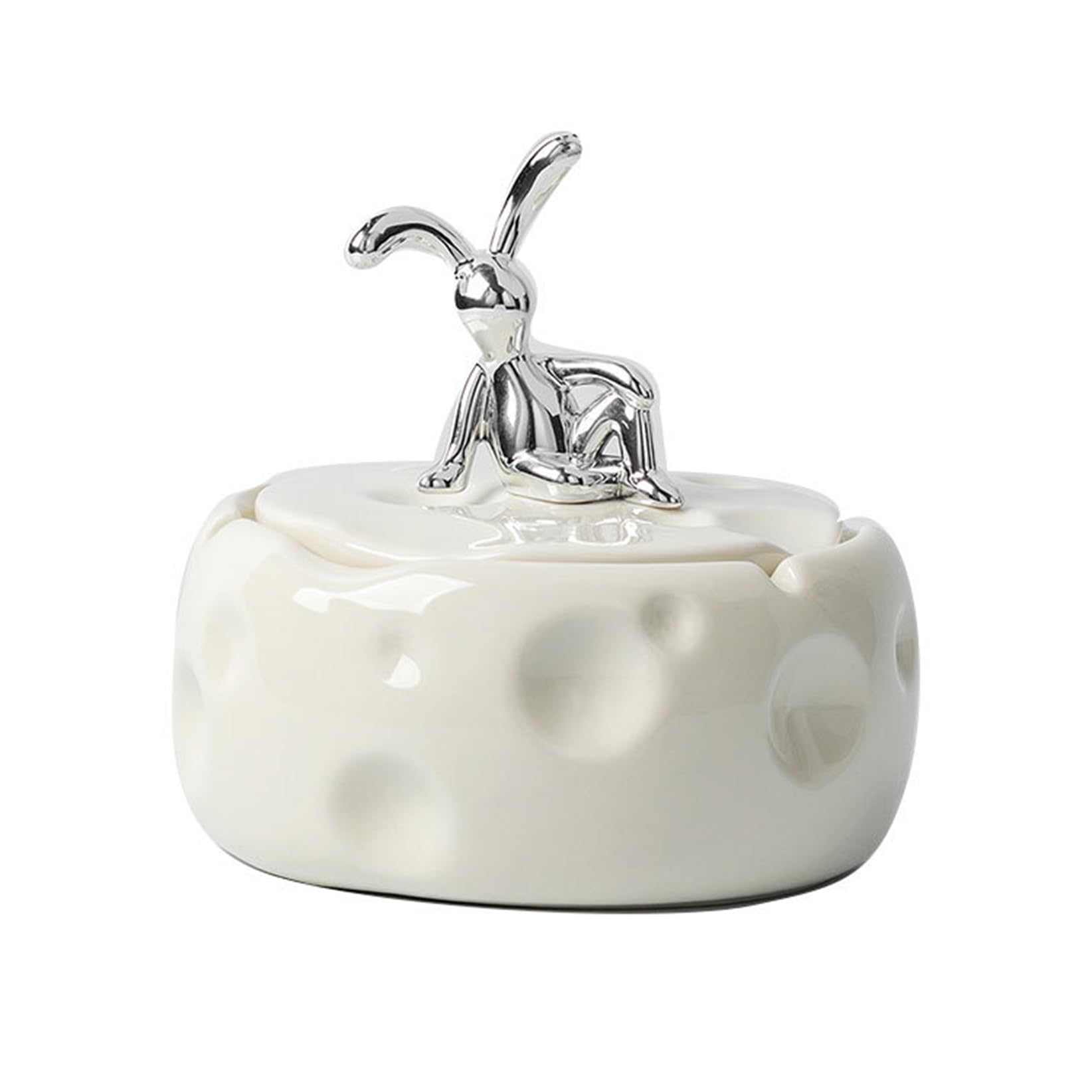 Ashtray Ceramic Northern Europe Tabletop With Lid for Cigarettes,Decorative Smoking for Home,Windproof Ash Tray