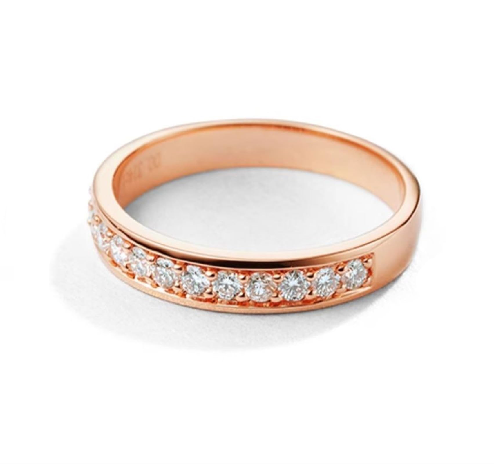 Bandring Gold mit 0,3 ct Diamant, Eheringe 750 Echtgold für Freundin Größe 47 (15.0)-65 (20.7)| PT950 und 9K 14K 18K Roségold | Trendiger Modeschmuck für Vatertag