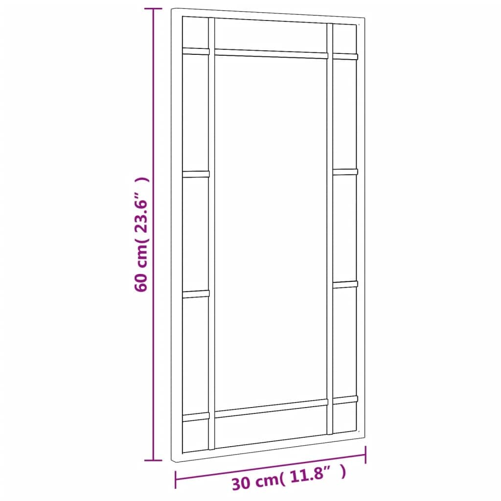 Wandspiegel Schwarz 30x60 cm Rechteckig mit Pulverbeschichtetem Eisenrahmen, Dekorationsspiegel für Flur Diele Schlafzimmer Badezimmer, vielseitiger Kosmetikspiegel für Styling und Rasur