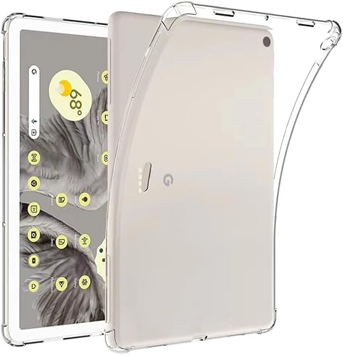 Zeking Funda para tableta Google Pixel (2023), esquinas reforzadas transparentes transparentes de poliuretano termoplástico (TPU) para tableta