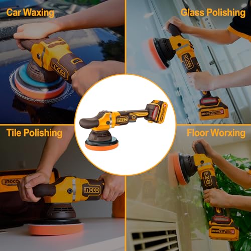 INGCO 20V Brushless Random Orbital Polisher 150mm, Cordless Polisher Buffer Waxing Machine (Bare Tool), 6 Variable Speeds 2000-4500RPM, Safety Lock Button APLI2015 5 INGCO 20V Brushless Random Orbital Polisher 150mm, Cordless Polisher Buffer Waxing Machine (Bare Tool), 6 Variable Speeds 2000-4500RPM, Safety Lock Button APLI2015 - Image 5