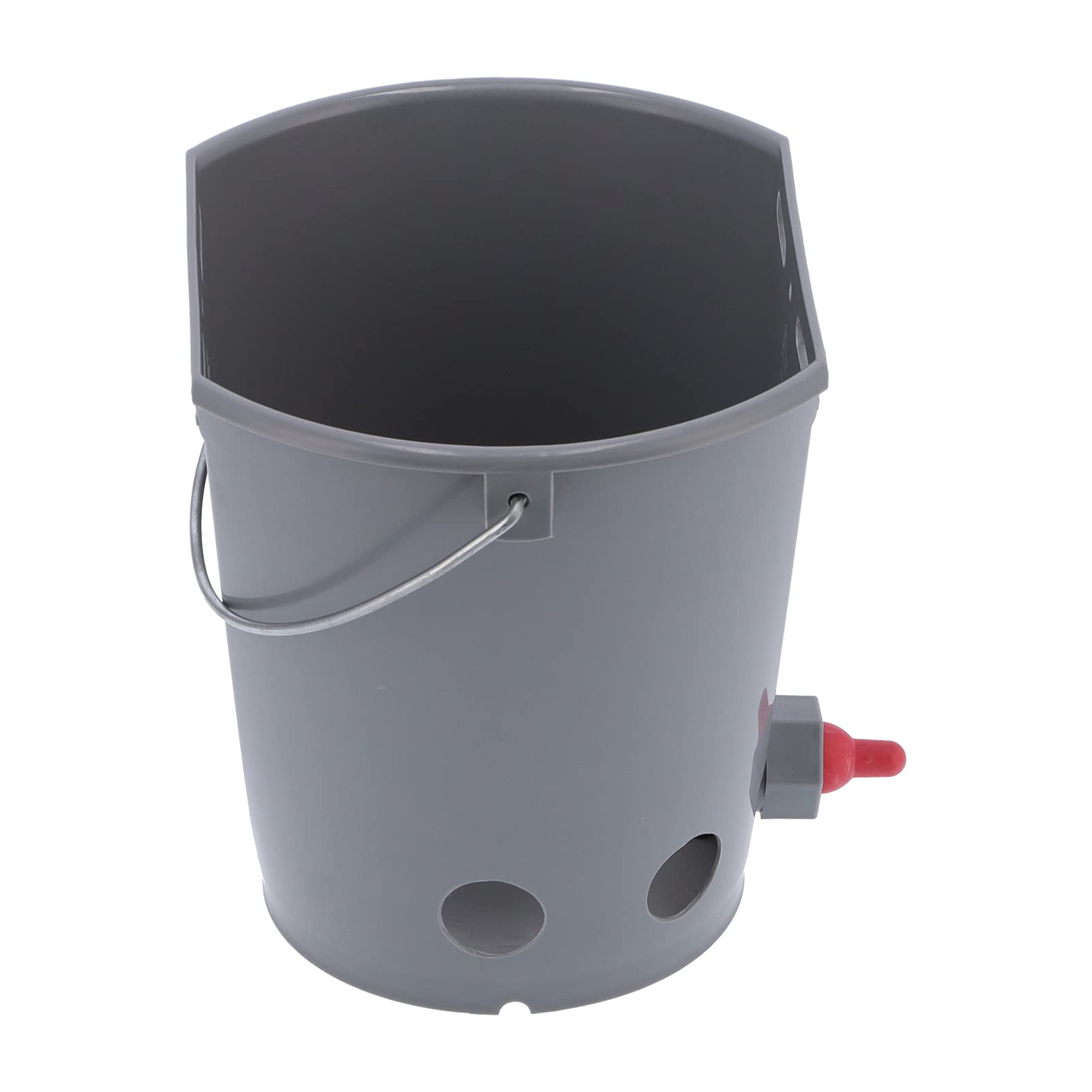 Cubo Gris de Alimentación de Leche de 1,8 L con 5 Pezones, Barril de Alimentación para Ganado de Granja, Plástico de Calidad Alimentaria (para ovejas)