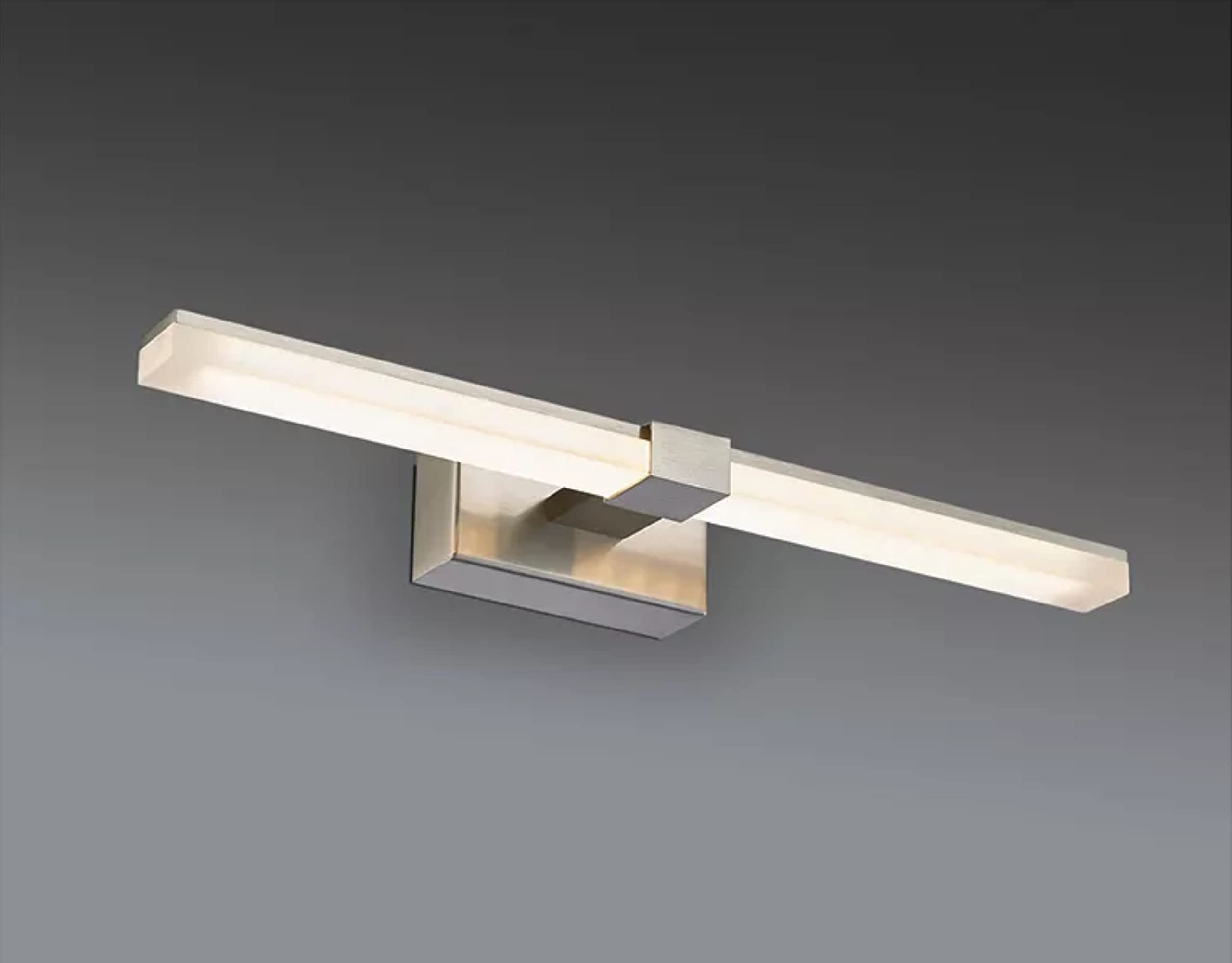 Aplique LED de pared para iluminar cuadros y espejos, led 20W y 2000 lúmenes estilo contemporáneo y elegante,IP44, luz blanca neutra 4000K, cromo brillo 53cm.
