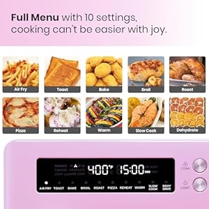 Retrostyleinfraredheatingairfryertoasterovenextralargecountertopconvectionoven10in1combo6slicetoastenamelbakingpaneasycleanwithrecipebookclassicpinkcolor Urban Country Home Decor Retro style infrared heating air fryer toaster oven extra large countertop convection oven 10 in 1 combo 6 slice toast enamel baking pan easy clean with recipe book classic pink color urban country home decor