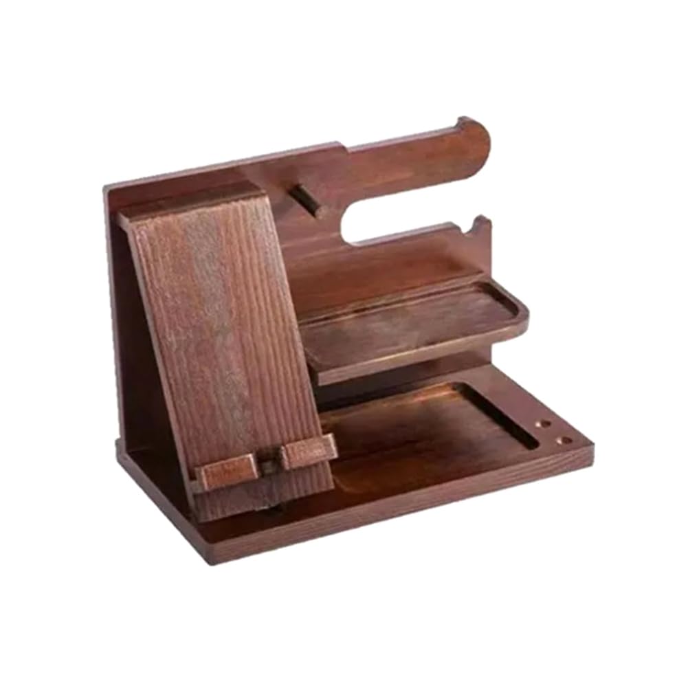 CTRLZS Multifunctional Wood Storage Rack Watches Jewelry Glasses Phone Holder Keys Organizer Wallet Stand for Entrance Cabinet