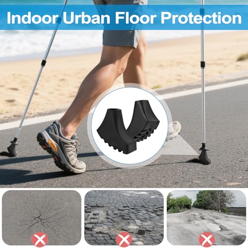Muyohix 12 Stück Nordic Walking Stöcke Gummipuffer, Nordic Walking Pads Trekking Gummipuffer für die Meisten Walking Stöcke & Nordic Walking Stöcke(10-11mm)