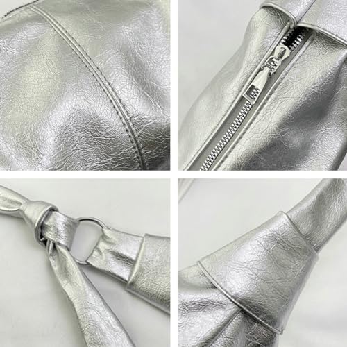 Image of Pocadri Womens Fashion Shoulder Crossbody Bag Soft Vegan leather Hobo Tote Purse Large Dumpling Handbag Top Handle Y2k Satchel, Black