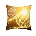 Produktbild Dream Room Kissenbezug Weihnachten 45x45cm, Weihnachten Kissenbezug Gold Muster Kissenbezug Pfirsichhaut Kissenhülle Dekokissen Fall Sofa Auto Kissenbezüge Weihnachten Home Sofakissenbezug