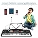 M SANMERSEN Piano for Kids with Microphone, Keyboard Piano for Beginners Electronic Keyboard 61 Keys with Dual Speakers/LED Display/AUX-in Jack/Music Stand Piano Toys for Boys Girls Ages 3-12