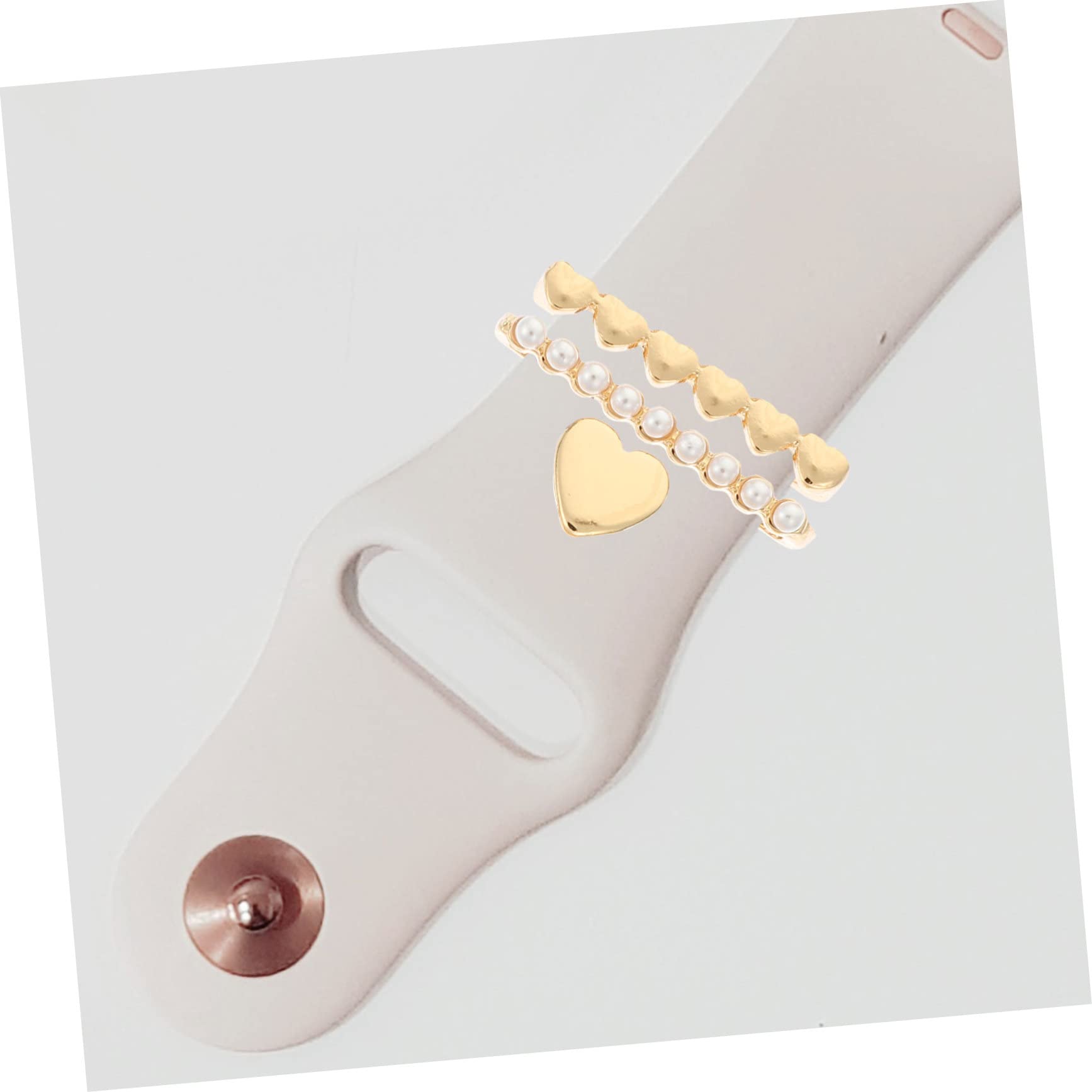 Veemoon 4 Pièces Bracelet Anneau Décoratif Charmes Strass Garniture Strass Bracelet De Montre Charme Décorations D'Ongles Montre Intelligente Montres Bracelet De Montre Ornement Manucure