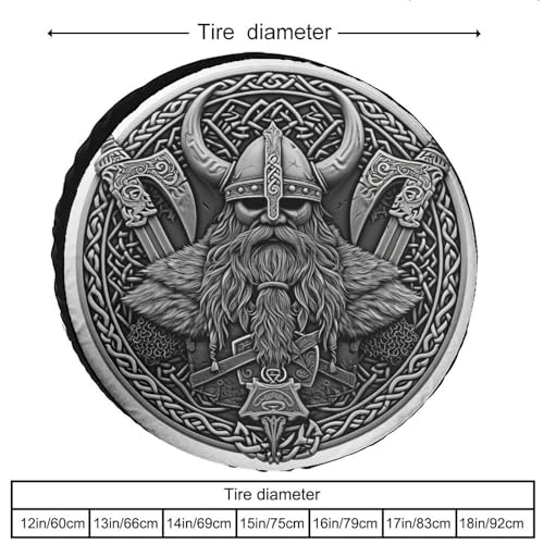Image of Viking Warrior Tire Covers Wheel Cover Protectors Waterproof Spare Tire Cover Universal Fit for RV SUV Truck Travel Trailer Accessories