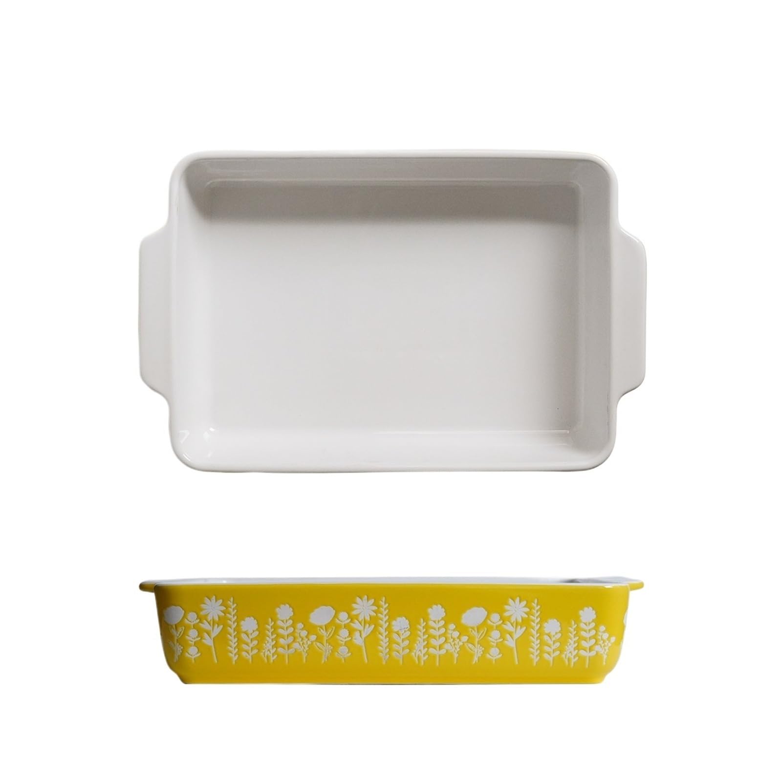 Plat four céramique double anse pour cuisson gâteaux et grillades de barbecue