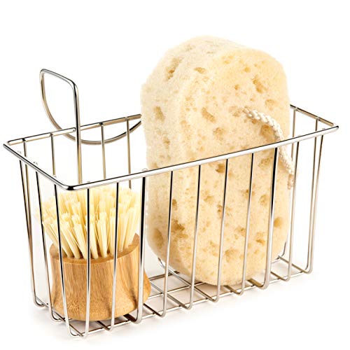 Kitchen Sponge Holder, Sink Basket Sink Caddy Brush Dishwashing Liquid Drainer Rack - Thumbnail 3