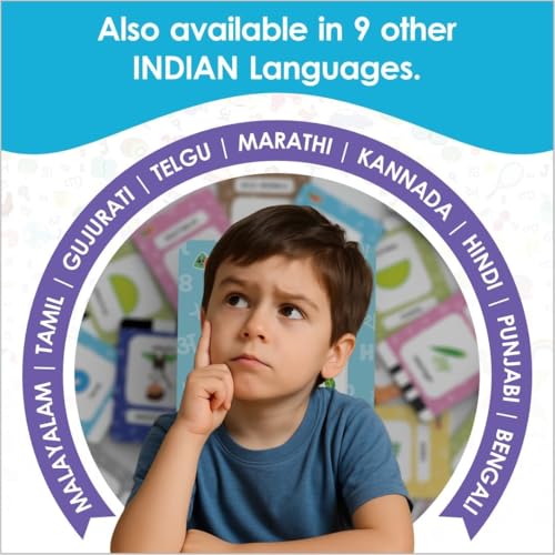 Image of Baby Lingo Pro, Montessori Games, Multilingual Toy, Screen-Free Quiz Games, Vocabulary Building, Interactive Educational Toy for 1 to 5 Year Old Kids. English - Telugu