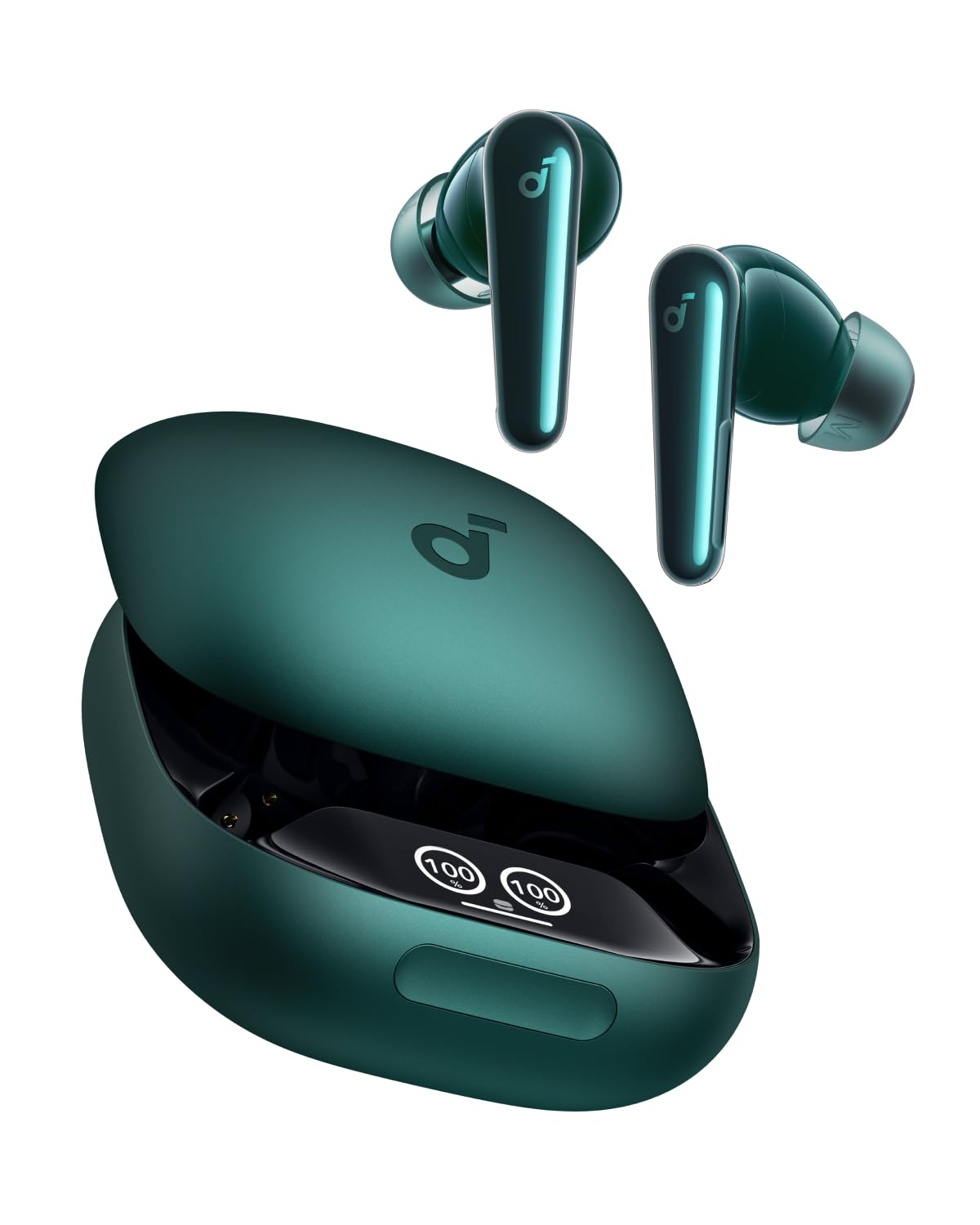 soundcore Liberty 4 Pro firmy Anker, bezprzewodowe słuchawki z redukcją szumów, 7 czujników i adaptacyjna redukcja szumów w czasie rzeczywistym, 2x szybsze ładowanie, muzyka Hi-Fi (zielony)