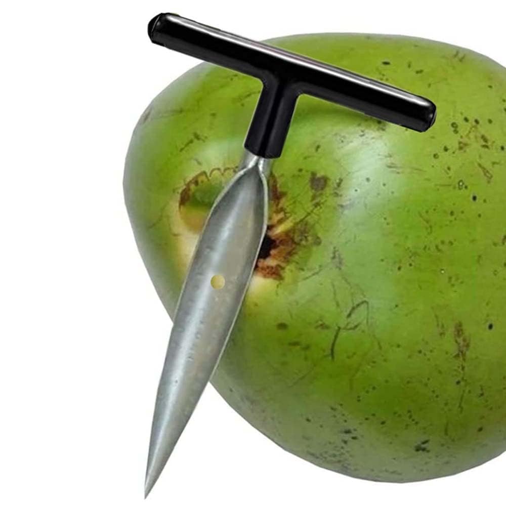 Coconut Opener Tool, Stainless Steel Drill Cutter with T-Handle, 304 Steel Sharp Edge Rotating Opener, 3.2 x 6.4 Inch, Pack of 1-image-10