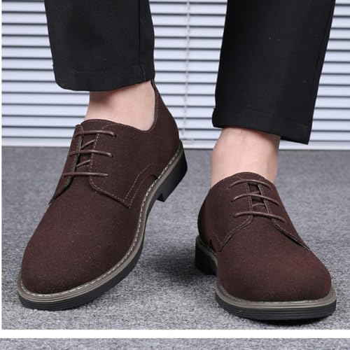 Mens Suede Leather Classic Lace Up Oxford Shoes Lightweight Retro Casual Flats Loafers for Daily Walking Business Dreby Shoes3