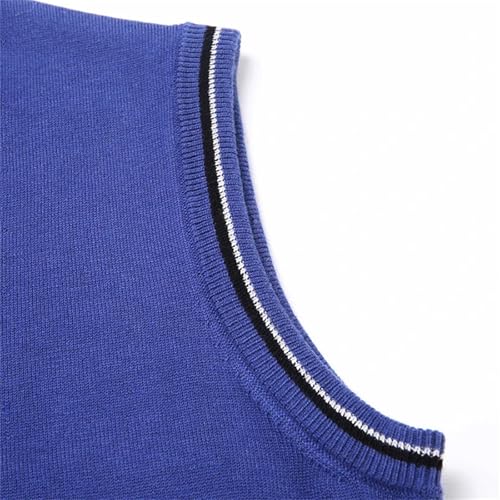 Men's Casual Sweater Vest Solid Color V-Neck Sleeveless Buttons Down Knitted Cardigan Sweater Vest 5