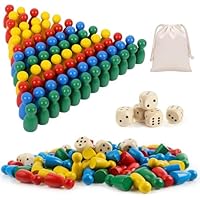 TENGWA 4 Colores 80 Piezas Fichas Parchis Madera Juego de Mesa