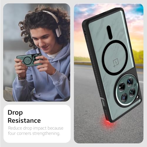 Image of KAPAVER Mag-X Back Cover Case Compatible with OnePlus 12 5G (PC+TPU) (Case with TG), Transparent