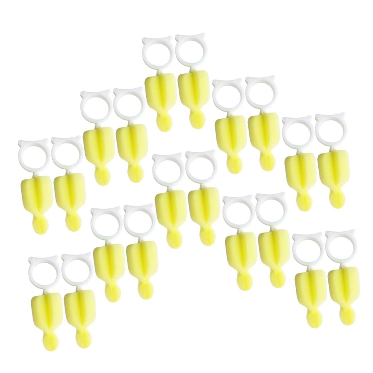 HEMOTON 5 Set Spazzolino Per La Pulizia Del Ciuccio Kit Stendibiberon Rack Di Asciugatura Tappetino Per Asciugare I Biberon Asciugatura Del Biberon Spugne Plastica Yellow 20 Pezzi*5