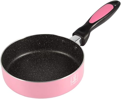 Sartén de 6.3in de color rosa Maifan Stone Sartén antiadherente de inducción Mini Tortilla Universal de Huevo de la cacerola de bolas de masa