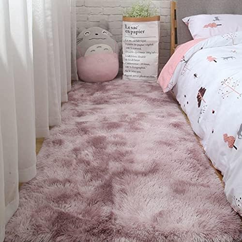 Cekene Fluffy Area Rug Plush Carpet Decor Blanket Large Soft Gradient Tie-Dye Fur Rug, 80x160 cm Cute Furry Bedroom Carpets for Kids Baby Living Room Bedroom Nursery Rugs Kids Mat