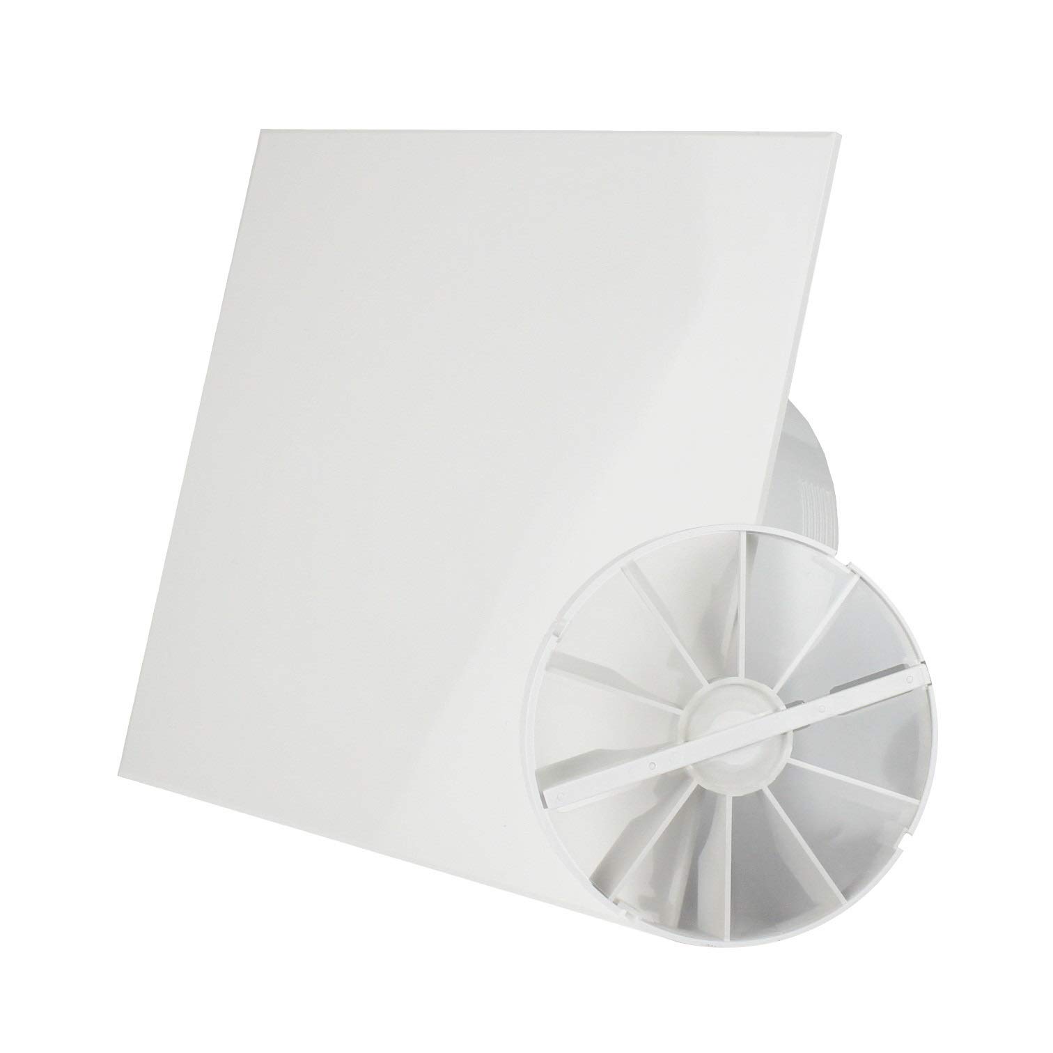 MKK Wentylator do pomieszczeń mieszkalnych do łazienki Ø 100 mm biały mocny 7 W łożysko kulkowe klapa zwrotna sterowana prędkością obrotową z klapą zwrotną