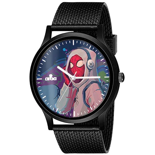 AROA Watch New Watch for Spiderman with Hoodies and Headphones Model : 548 Black Metal Type Analog Black Strap Watch Blue Dial for Men Stylish Watch for Boys (B0C4TW2HMK) Amazon Price History, Amazon Price Tracker