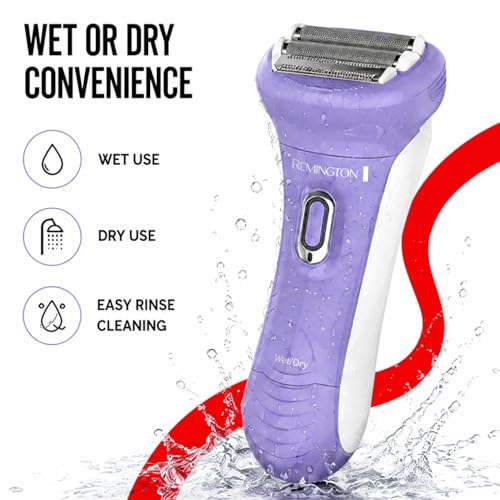 Image of Remington Smooth & Silky Electric Shaver for Women, 4-Blade Smooth Glide Foil Shaver and Bikini Trimmer with Almond Oil Strip, Shave Wet or Dry