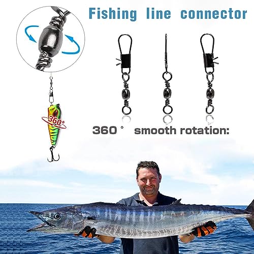 ASYKNM Set da 100 Anelli Solidi per Pesca con