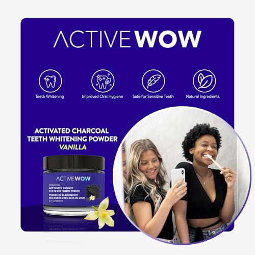 Image of Active Wow Activated Coconut Powder - Whitening Toothpaste Powder, Fluoride-Free, Sulfate & Paraben-Free, Vanilla Flavor