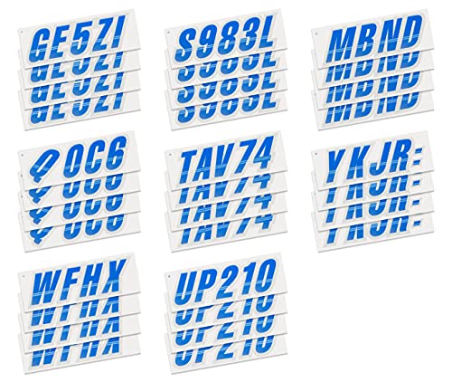 Image of STIFFIE Techtron Blue /Silver 3 inch Boat & PWC Registration Decals • Numbers Letters Stickers