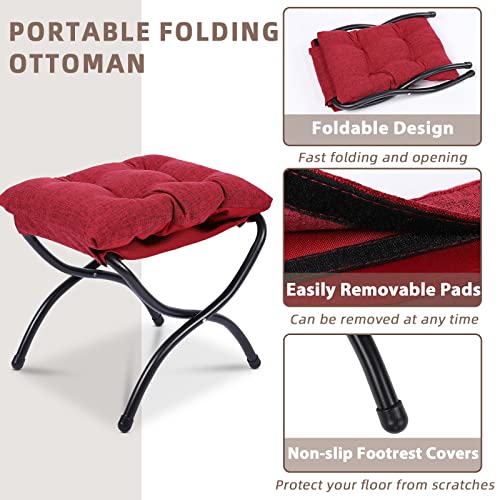 Sillón Plegable Suede Rojo miniatura 5