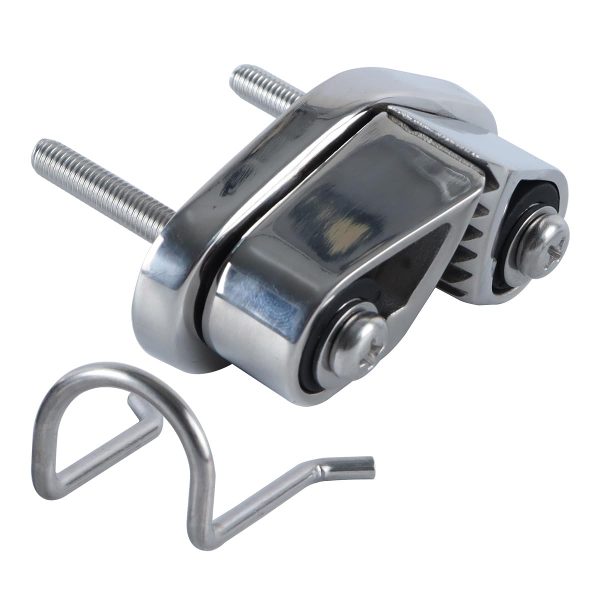 Taquet coinceur, taquet coinceur de bateau avec anneau de guidage en fil d'acier, équipement de Pilates pour voiliers, acier inoxydable 316 poli miroir, pièce de rechange