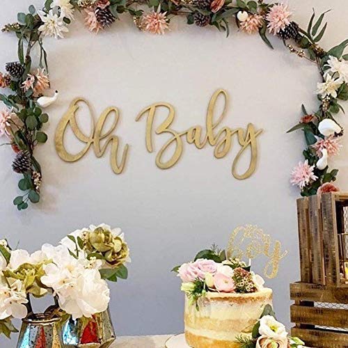 Ca565urs Oh Baby Wood Word Cutout Kinderzimmerdeko Gold Baby Shower Decor Gold Word Cutouts Laser Cut Words Nursery Name Schild