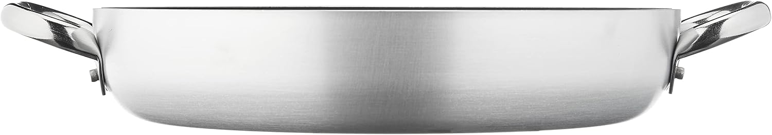 Pentole Agnelli Professional Aluminium Anti - Adherent 3 Mm. Platinum Omelette Pan 3 Mm. With 2 Handles, Diameter 32 Cm.
